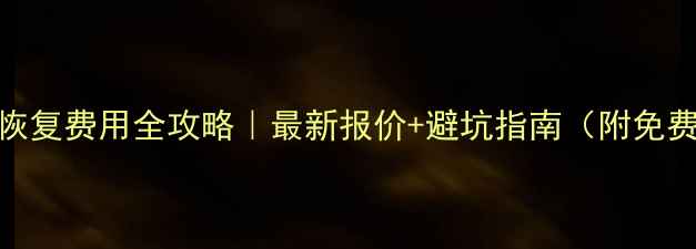 图片 深圳U盘数据恢复费用全攻略｜最新报价+避坑指南（附免费咨询渠道）1