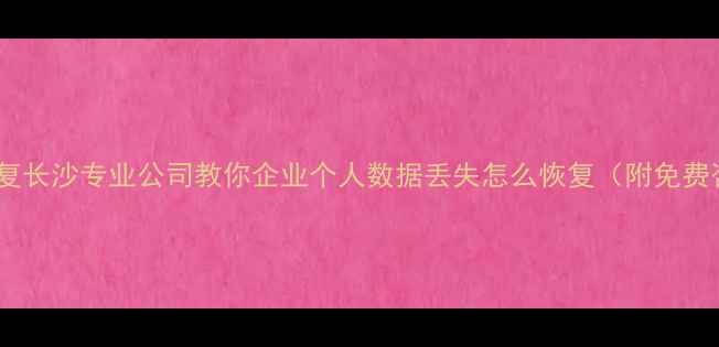 图片 湖南数据恢复长沙专业公司教你企业个人数据丢失怎么恢复（附免费咨询通道）1