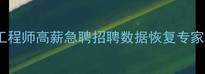 图片 滨州服务器数据恢复工程师高薪急聘招聘数据恢复专家，提供免费技能培训1