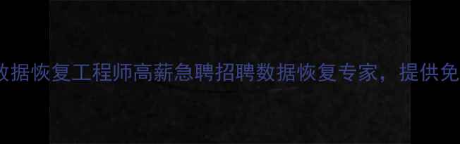 图片 滨州服务器数据恢复工程师高薪急聘招聘数据恢复专家，提供免费技能培训2