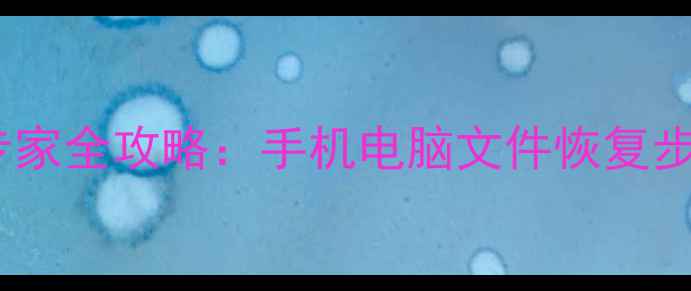 图片 灵程数据恢复专家全攻略：手机电脑文件恢复步骤与注意事项1