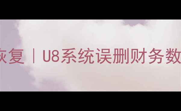 图片 用友误点删除数据恢复｜U8系统误删财务数据应急处理全指南1
