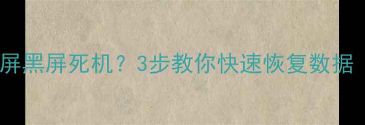 图片 电脑开机一直蓝屏黑屏死机？3步教你快速恢复数据（附详细教程）1