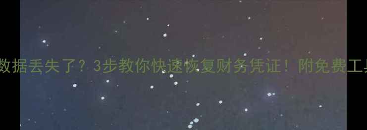 图片 电脑开票数据丢失了？3步教你快速恢复财务凭证！附免费工具推荐🔥1