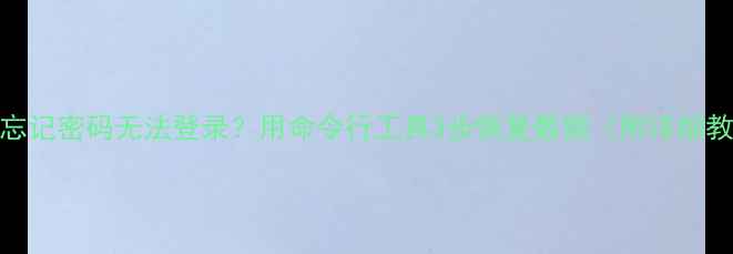 图片 电脑忘记密码无法登录？用命令行工具3步恢复数据（附详细教程）