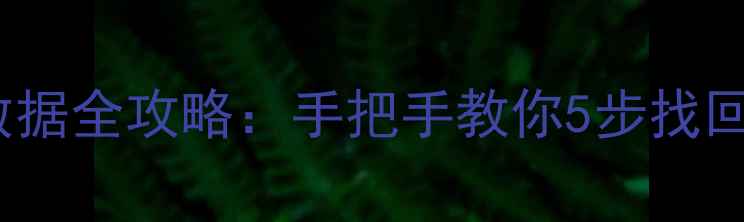 图片 电脑恢复苹果iCloud备份数据全攻略：手把手教你5步找回丢失文件（附工具推荐）1
