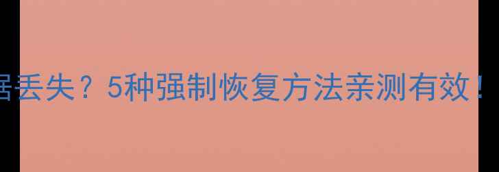 图片 电脑手机数据丢失？5种强制恢复方法亲测有效！附避坑指南1
