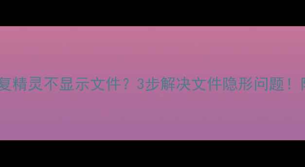 图片 电脑手机数据恢复精灵不显示文件？3步解决文件隐形问题！附详细操作教程1