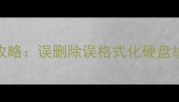 图片 电脑数据恢复全攻略：误删除误格式化硬盘故障文件找回指南