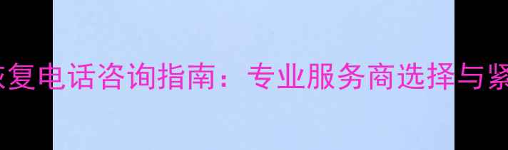 图片 电脑数据恢复电话咨询指南：专业服务商选择与紧急处理全1
