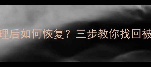 图片 电脑数据缓存清理后如何恢复？三步教你找回被清除的缓存文件
