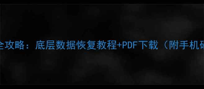 图片 电脑文件恢复全攻略：底层数据恢复教程+PDF下载（附手机硬盘恢复技巧）
