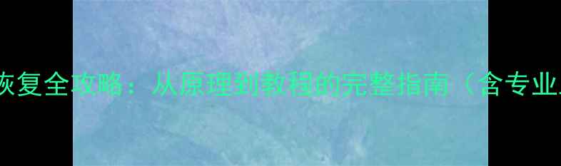 图片 相机卡数据恢复全攻略：从原理到教程的完整指南（含专业工具推荐）1