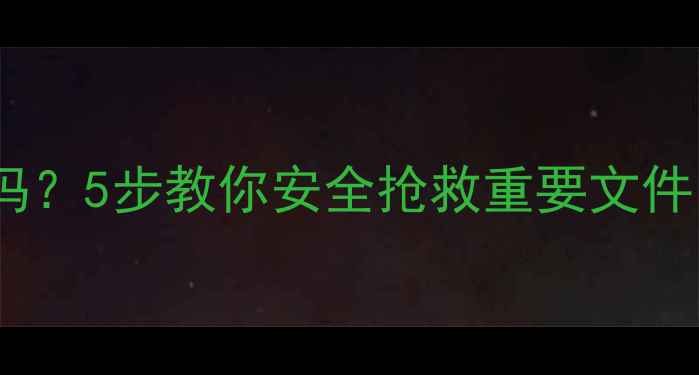 图片 硬盘中毒能恢复数据吗？5步教你安全抢救重要文件（附专业恢复指南）1