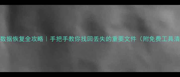 图片 硬盘数据恢复全攻略｜手把手教你找回丢失的重要文件（附免费工具清单）