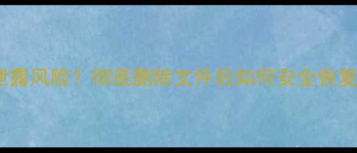 图片 硬盘数据恢复后隐私泄露风险？彻底删除文件后如何安全恢复数据并防范信息泄露2