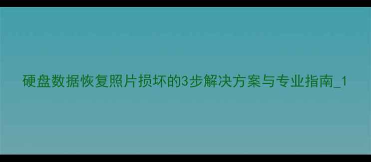 图片 硬盘数据恢复照片损坏的3步解决方案与专业指南_1