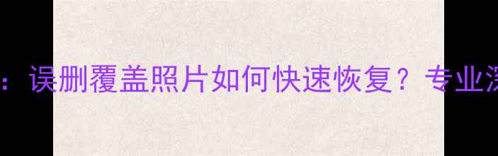 图片 硬盘数据恢复：误删覆盖照片如何快速恢复？专业深度扫描技术1