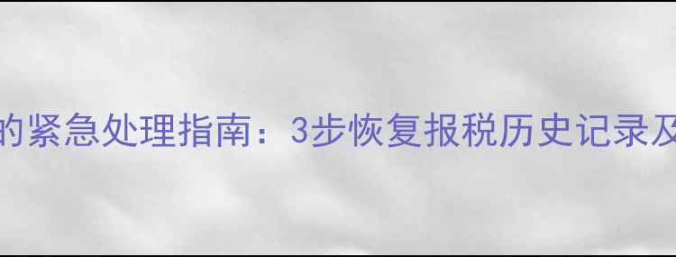 图片 税务数据丢失的紧急处理指南：3步恢复报税历史记录及专业工具推荐