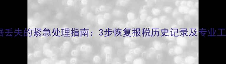 图片 税务数据丢失的紧急处理指南：3步恢复报税历史记录及专业工具推荐2