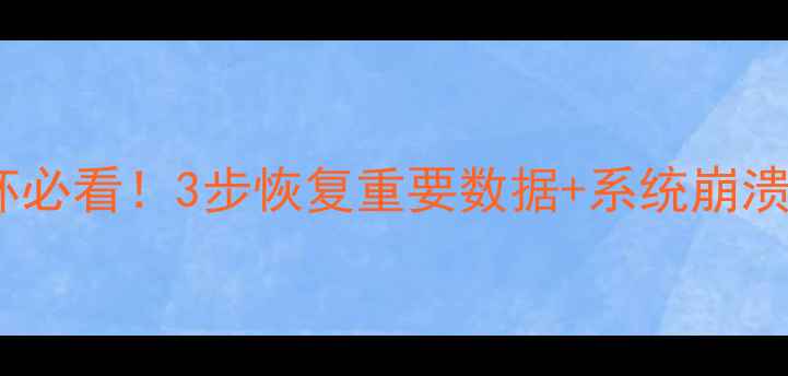 图片 笔记本U盘文件损坏必看！3步恢复重要数据+系统崩溃分区丢失救星指南