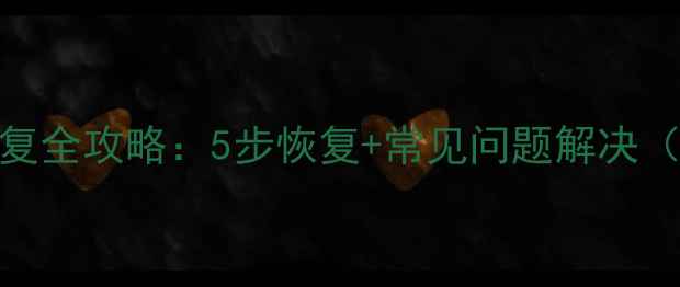 图片 管家婆帐套数据恢复全攻略：5步恢复+常见问题解决（附免费工具推荐）