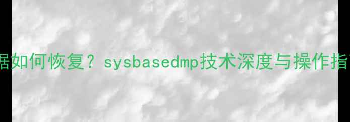 图片 系统崩溃误删除数据如何恢复？sysbasedmp技术深度与操作指南（附详细步骤）1