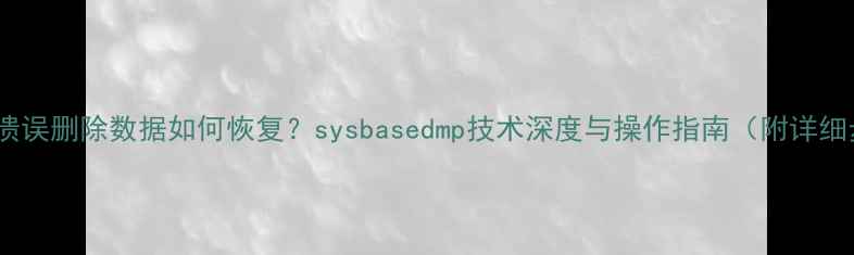 图片 系统崩溃误删除数据如何恢复？sysbasedmp技术深度与操作指南（附详细步骤）2