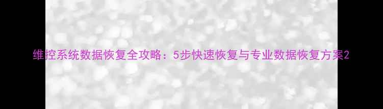 图片 维控系统数据恢复全攻略：5步快速恢复与专业数据恢复方案2