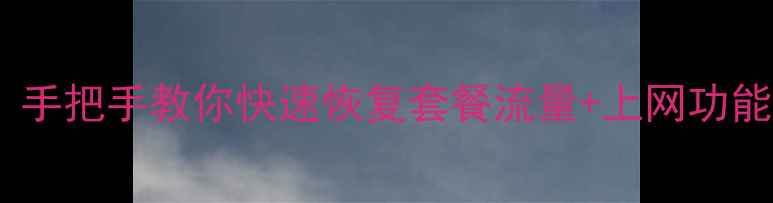 图片 联通数据恢复全攻略｜手把手教你快速恢复套餐流量+上网功能（附官方最新政策）1