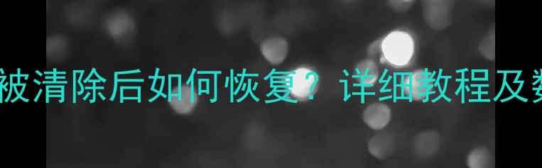 图片 苹果iPad数据被清除后如何恢复？详细教程及数据保护指南2