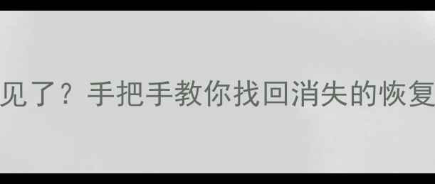 图片 苹果恢复数据照片不见了？手把手教你找回消失的恢复文件（附详细教程）