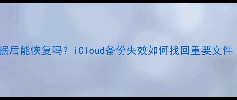 图片 苹果手机删除数据后能恢复吗？iCloud备份失效如何找回重要文件（附详细教程）2