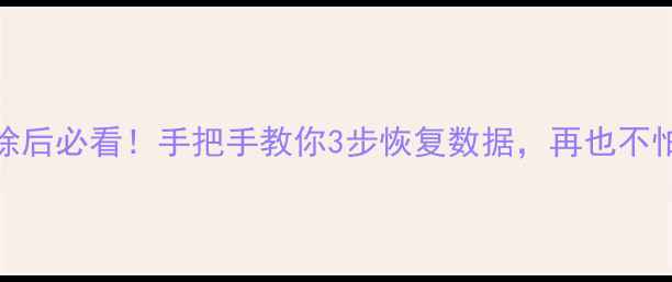 图片 苹果闪存删除后必看！手把手教你3步恢复数据，再也不怕手机变砖头