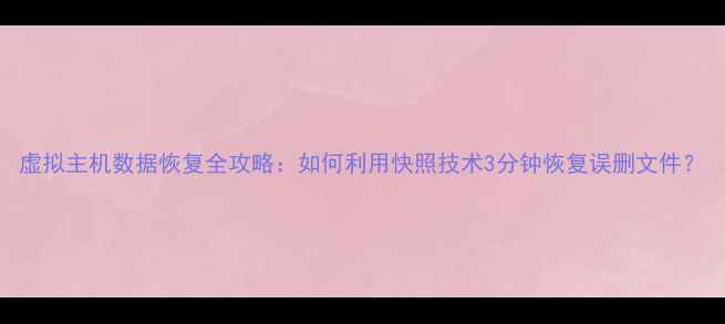 图片 虚拟主机数据恢复全攻略：如何利用快照技术3分钟恢复误删文件？