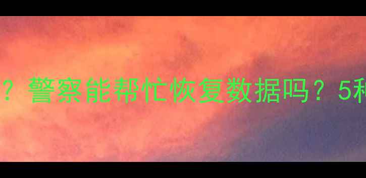 图片 被骗后电脑数据丢失？警察能帮忙恢复数据吗？5种高效数据恢复方法1