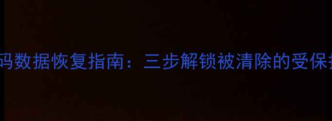 图片 误删加密文件忘记密码数据恢复指南：三步解锁被清除的受保护文件（最新教程）2