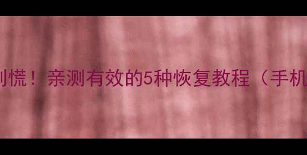 图片 车载数据丢失别慌！亲测有效的5种恢复教程（手机电脑全搞定）2