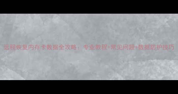 图片 远程恢复内存卡数据全攻略：专业教程+常见问题+数据防护技巧