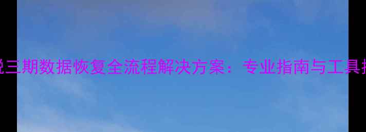 图片 金税三期数据恢复全流程解决方案：专业指南与工具推荐