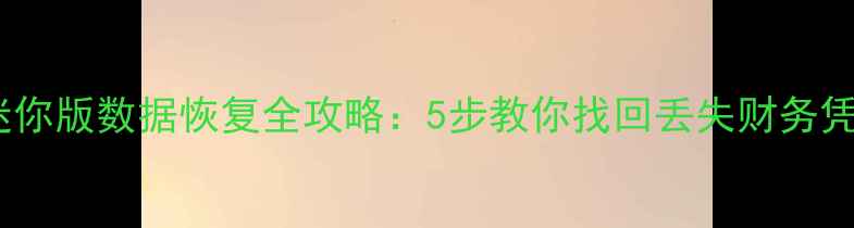 图片 金蝶KIS迷你版数据恢复全攻略：5步教你找回丢失财务凭证和账套