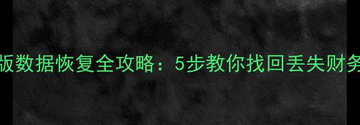 图片 金蝶KIS迷你版数据恢复全攻略：5步教你找回丢失财务凭证和账套2