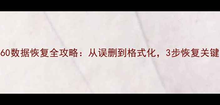 图片 闪迪V60数据恢复全攻略：从误删到格式化，3步恢复关键数据1