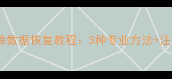 图片 音乐库删除数据恢复教程：3种专业方法+注意事项全1