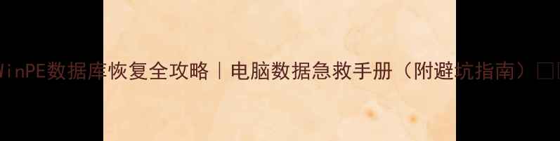 图片 🌟WinPE数据库恢复全攻略｜电脑数据急救手册（附避坑指南）💻✨2