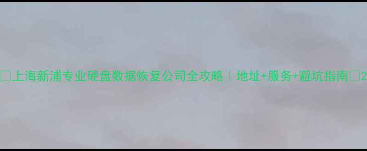 图片 🌟上海新浦专业硬盘数据恢复公司全攻略｜地址+服务+避坑指南🌟2
