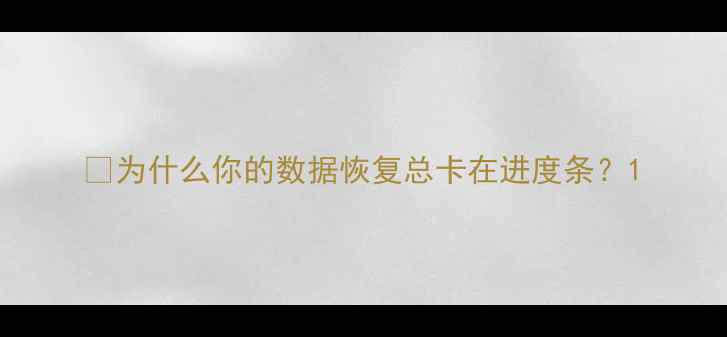 图片 🌟为什么你的数据恢复总卡在进度条？1