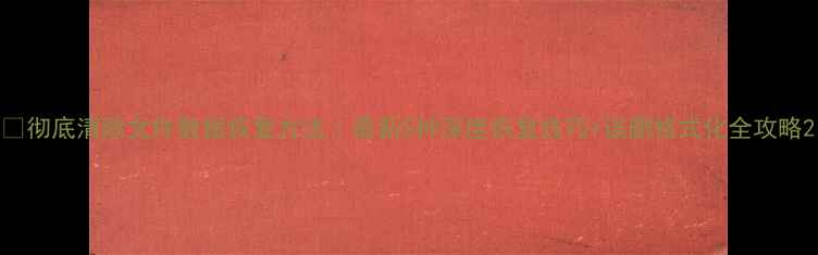 图片 🌟彻底清除文件数据恢复方法｜最新5种深度恢复技巧+误删格式化全攻略2