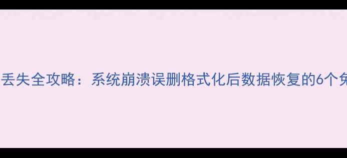 图片 🌟电脑文件丢失全攻略：系统崩溃误删格式化后数据恢复的6个免费教程🌟2
