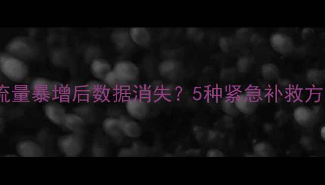 图片 💡流量暴增后数据消失？5种紧急补救方案2